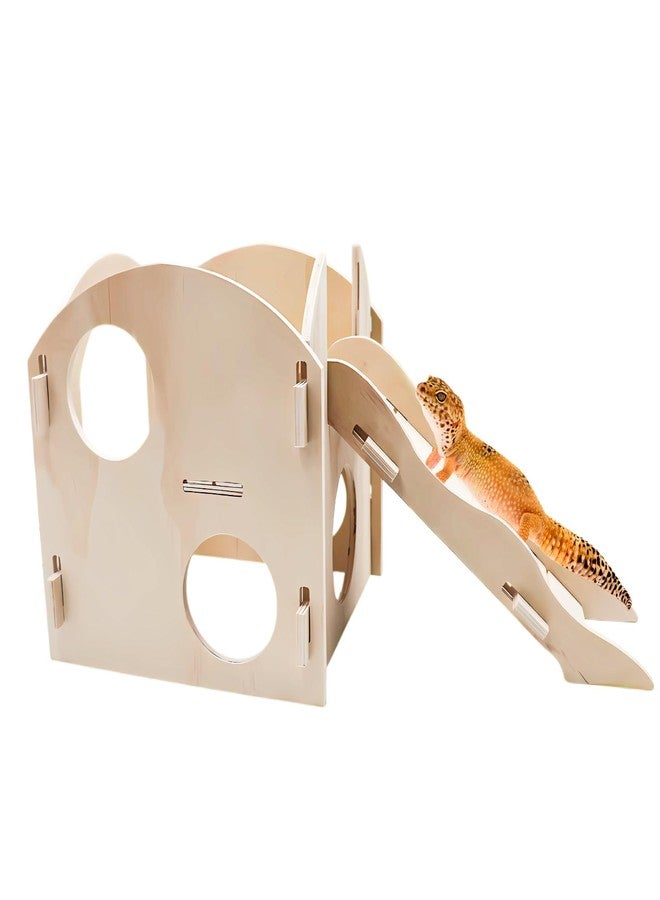 MHLLGN Bearded Dragon Tank Accessories, Wooden Playground Decor Hide for Enclosures Aquariums for Reptiles Spider Gecko Snake, Bearded Dragon Basking Platform - Image 1